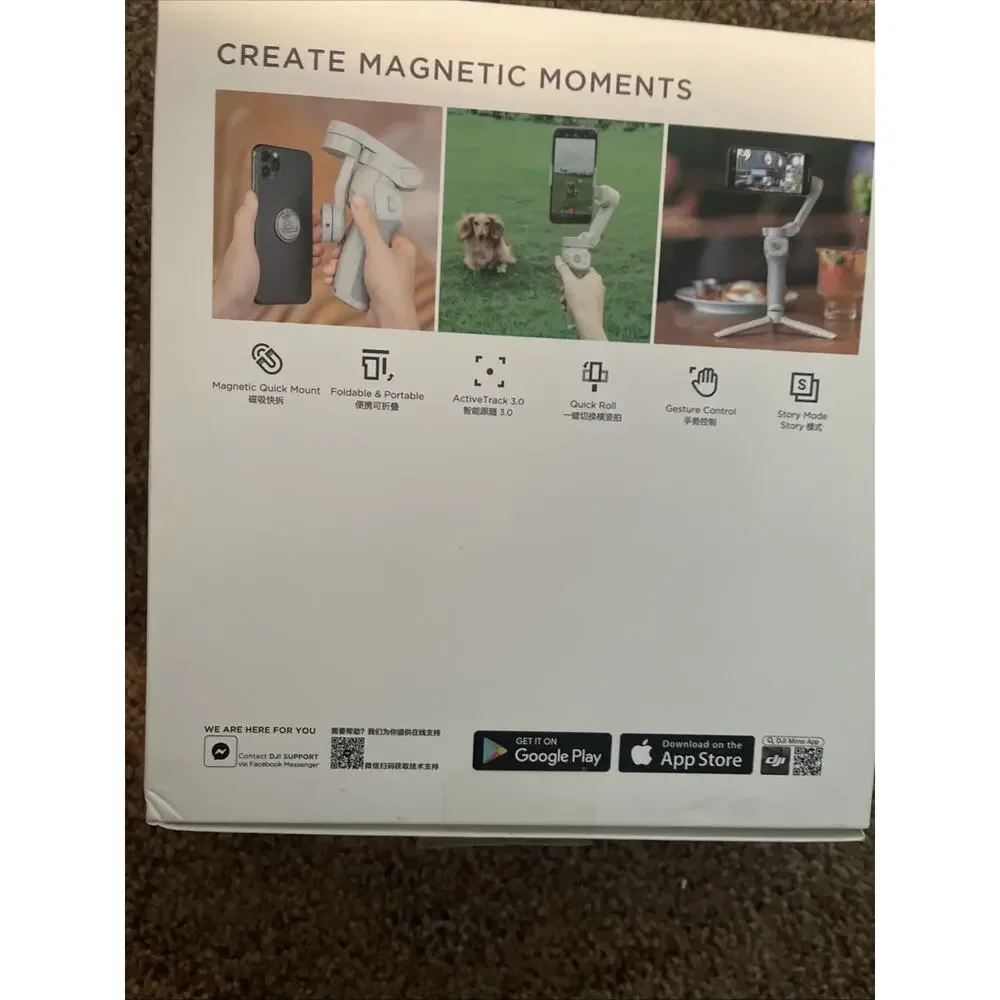 DJI OM4 3-Axis Gimbal Stabilizer / Tripod for Smartphones New